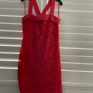 Banana Republic Vibrant Red Floral Dress